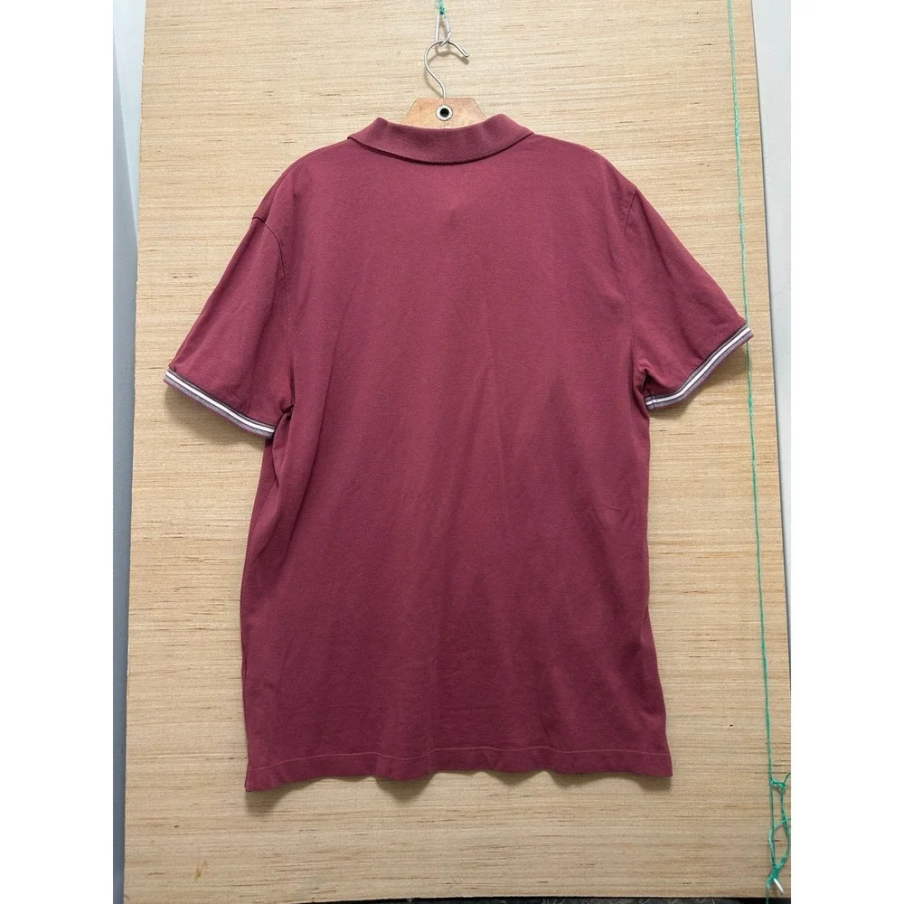 Banana Republic Core‎ Temp Polo Shirt Mens Large Burgundy Short Sleeve